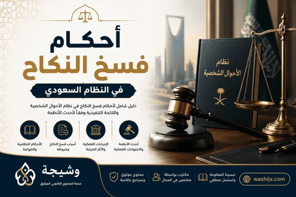 آثار فسخ عقد النكاح في النظام السعودي وفق نظام الأحوال الشخصية ولائحته التنفيذية.