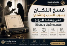 فسخ النكاح بسبب السب والشتم في النظام السعودي - تصميم توضيحي من منصة وشيجة