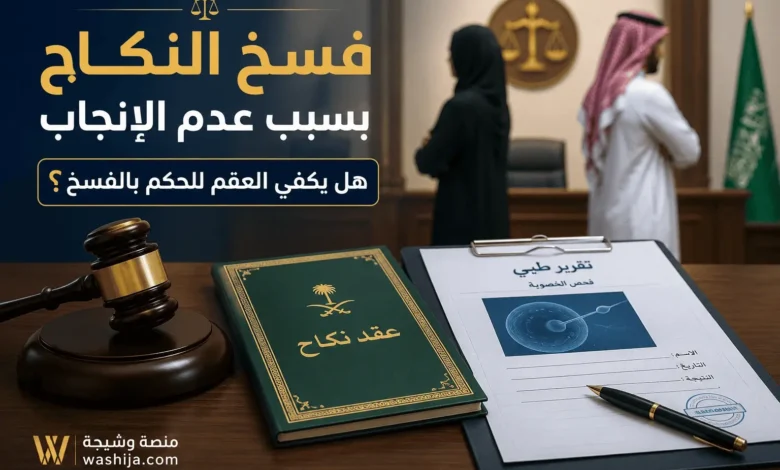 فسخ النكاح بسبب عدم الإنجاب في السعودية العقم كسبب