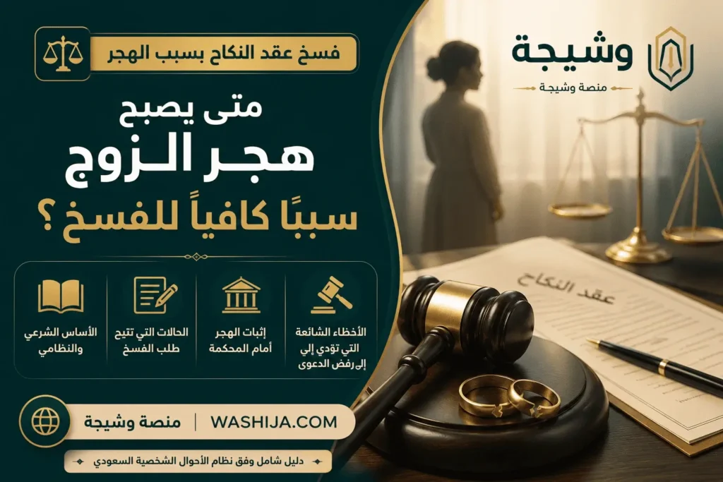 فسخ عقد النكاح بسبب الهجر في السعودية وفق نظام الأحوال الشخصية